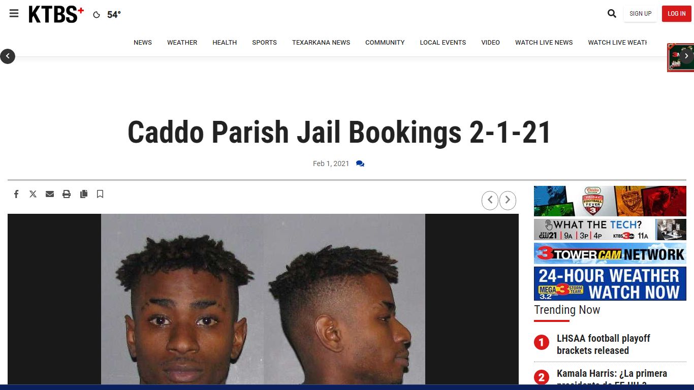 Caddo Parish Jail Bookings 2-1-21 | Jail Bookings | ktbs.com